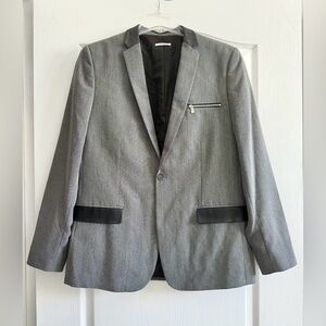 VTG CALVIN KLEIN MEN'S GRAY ULTRA SLIM FIT BLAZER - SIZE L/XL